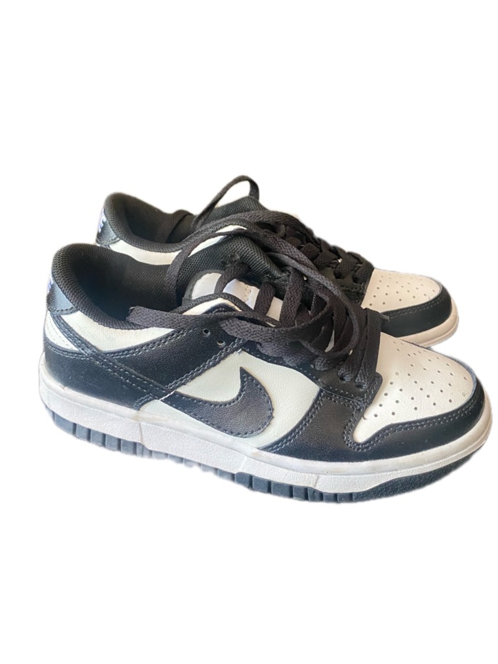 Panda Dunks Kids Black and White Low-Top Sneakers - Classic Athletic Style